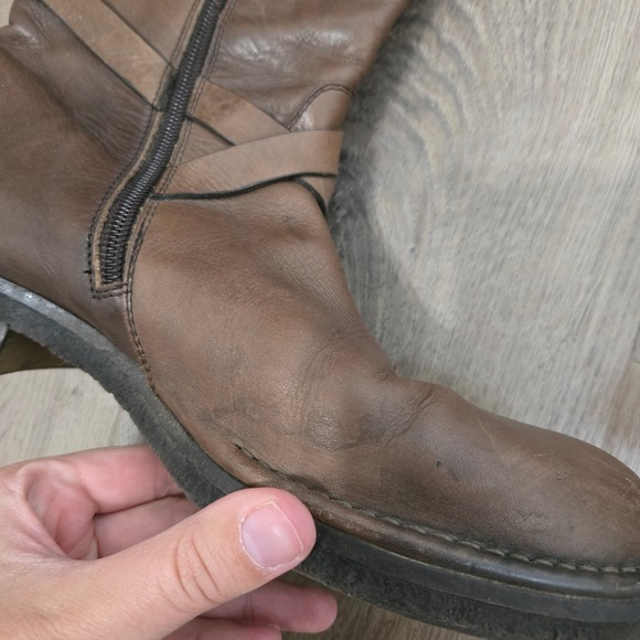 Alberto‎ Fermani Womens 8 Brown Leather Calf Riding Boots Buckle Accent Casual - Picture 6 of 9